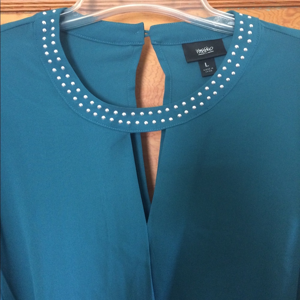 Mossimo NWT Blouse Beaded Neck Criss Cross Front - Picture 2 of 5